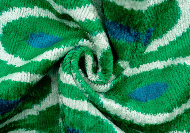 Canvello Green Blue  Handmade 16x16 Silk Velvet Pillow, Organic Veg Dyed, Down/Feather Filled