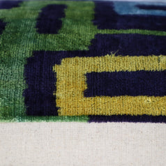 Canvello Green Blue  Handmade 16x24 Silk Velvet Pillow, Organic Veg Dyed, Down/Feather Filled