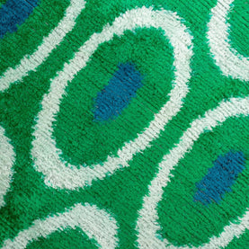 Canvello Green Blue  Handmade 16x24 Silk Velvet Pillow, Organic Veg Dyed, Down/Feather Filled