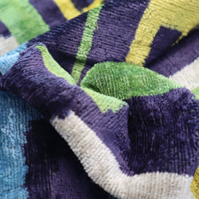 Canvello Green Blue  Handmade 16x24 Silk Velvet Pillow, Organic Veg Dyed, Down/Feather Filled