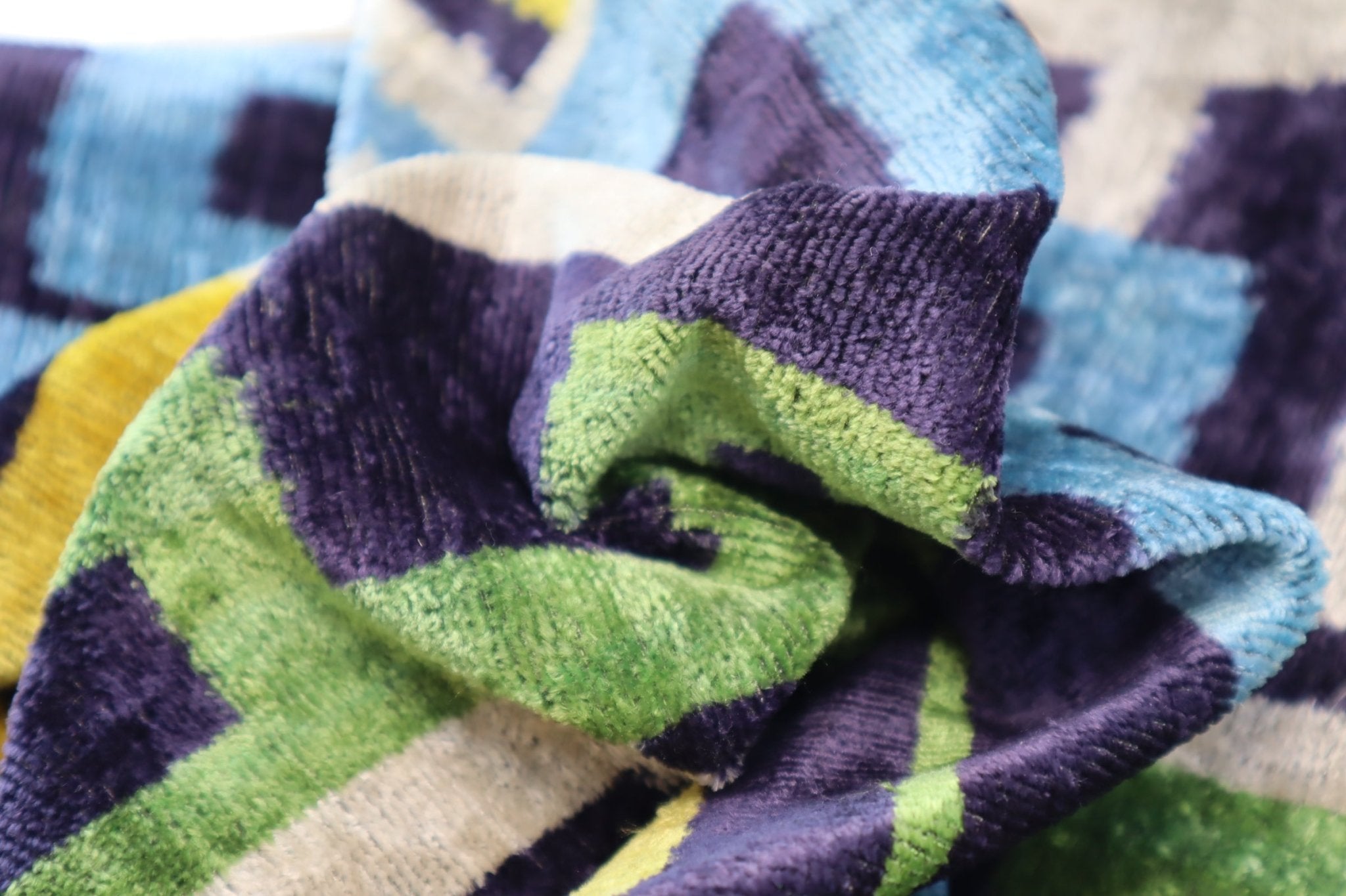 Canvello Green Blue  Handmade 16x24 Silk Velvet Pillow, Organic Veg Dyed, Down/Feather Filled