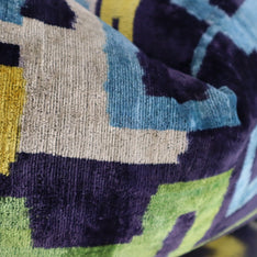 Canvello Green Blue  Handmade 16x24 Silk Velvet Pillow, Organic Veg Dyed, Down/Feather Filled