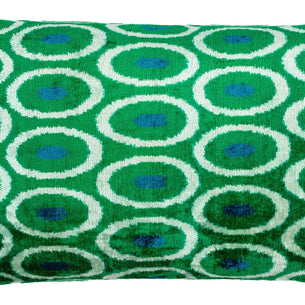 Canvello Green Blue  Handmade 16x24 Silk Velvet Pillow, Organic Veg Dyed, Down/Feather Filled