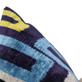 Canvello Green Blue  Handmade 16x24 Silk Velvet Pillow, Organic Veg Dyed, Down/Feather Filled