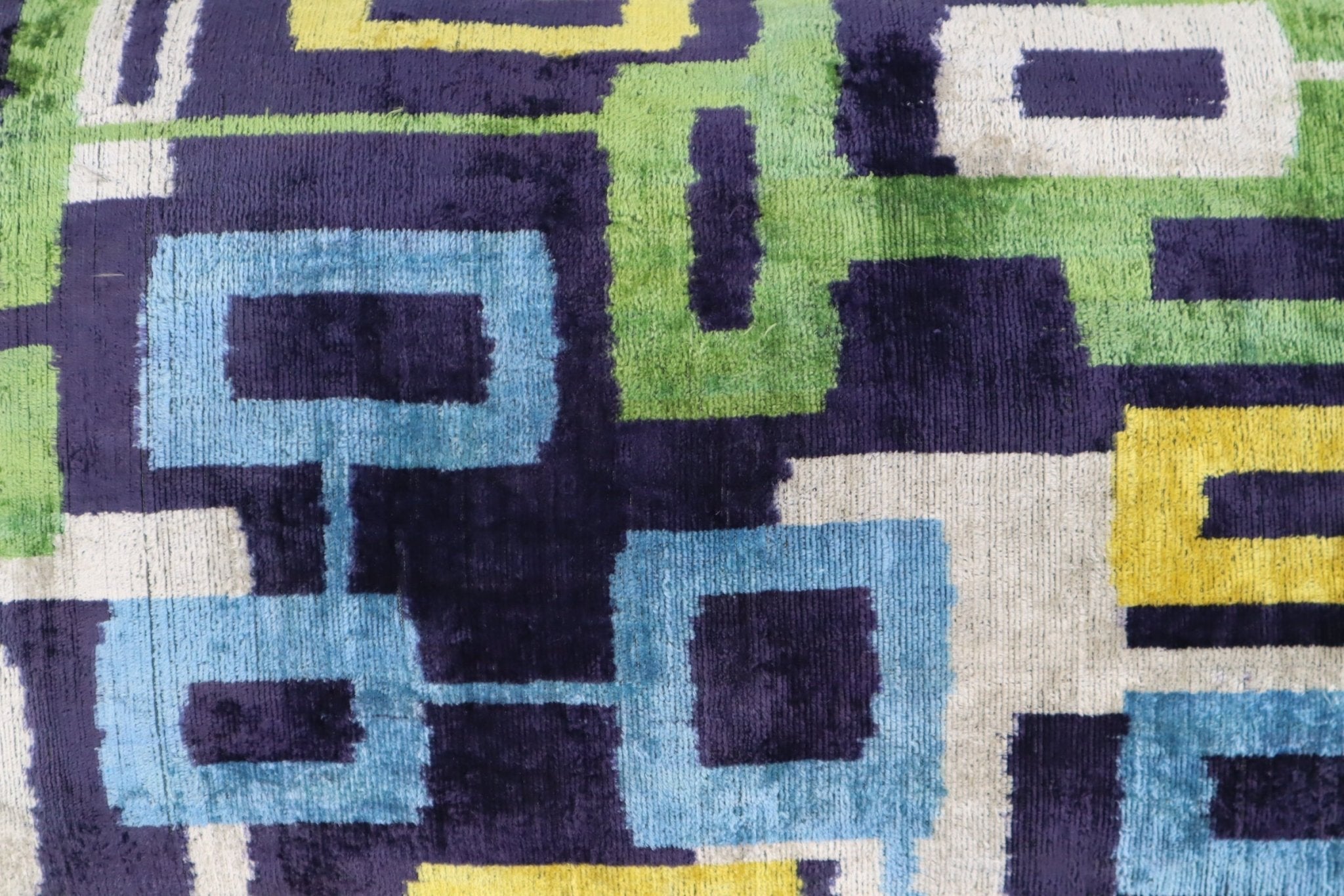 Canvello Green Blue  Handmade 16x24 Silk Velvet Pillow, Organic Veg Dyed, Down/Feather Filled