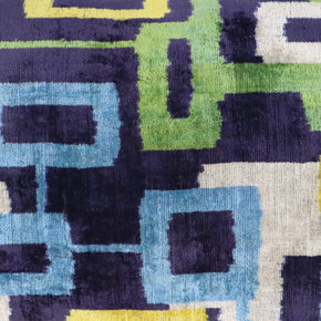 Canvello Green Blue  Handmade 16x24 Silk Velvet Pillow, Organic Veg Dyed, Down/Feather Filled