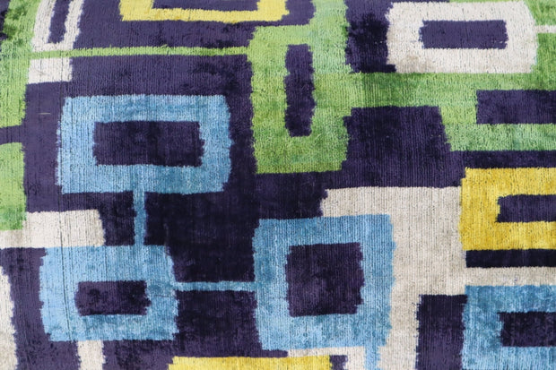 Canvello Green Blue  Handmade 16x24 Silk Velvet Pillow, Organic Veg Dyed, Down/Feather Filled