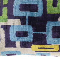Canvello Green Blue  Handmade 16x24 Silk Velvet Pillow, Organic Veg Dyed, Down/Feather Filled