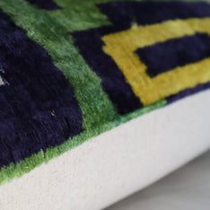 Canvello Green Blue  Handmade 16x24 Silk Velvet Pillow, Organic Veg Dyed, Down/Feather Filled