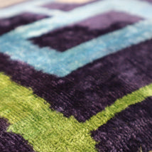 Canvello Green Blue  Handmade 16x24 Silk Velvet Pillow, Organic Veg Dyed, Down/Feather Filled