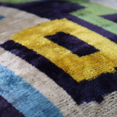 Canvello Green Blue  Handmade 16x24 Silk Velvet Pillow, Organic Veg Dyed, Down/Feather Filled