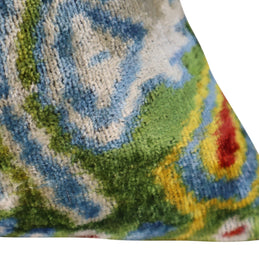 Canvello Green Handmade 16x24 Silk Velvet Pillow, Organic Veg Dyed, Down/Feather Filled