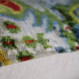 Canvello Green Handmade 16x24 Silk Velvet Pillow, Organic Veg Dyed, Down/Feather Filled