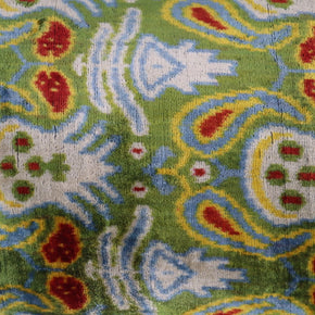 Canvello Green Handmade 16x24 Silk Velvet Pillow, Organic Veg Dyed, Down/Feather Filled