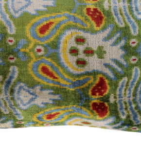 Canvello Green Handmade 16x24 Silk Velvet Pillow, Organic Veg Dyed, Down/Feather Filled