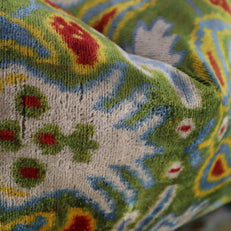 Canvello Green Handmade 16x24 Silk Velvet Pillow, Organic Veg Dyed, Down/Feather Filled