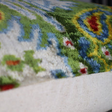 Canvello Green Handmade 16x24 Silk Velvet Pillow, Organic Veg Dyed, Down/Feather Filled