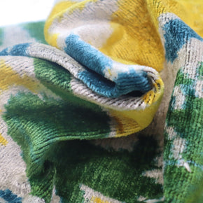 Canvello Green Yellow Blue Handmade 16x24 Silk Velvet Pillow, Organic Veg Dyed, Down/Feather Filled