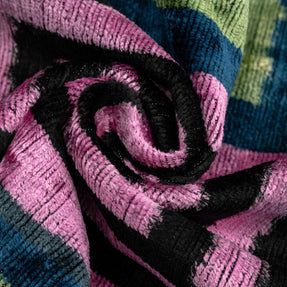 Canvello Handmade Geometric Velvet Throw Pillow With Vibrant Pink Blue Green - Perfect For Modern Interiors - 16x24 In