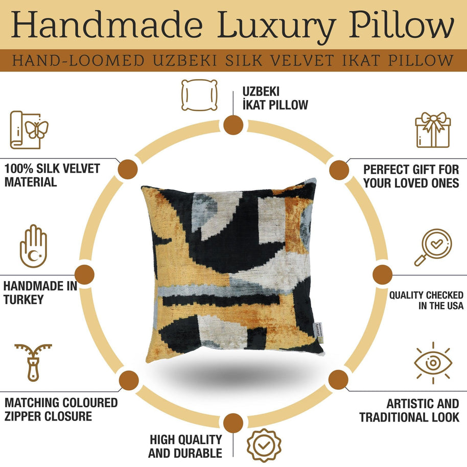 Canvello Handmade Gold Velvet Throw Pillow - 18x18