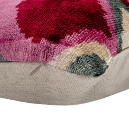 Canvello Handmade Luxury Decorative Pillow Cover & Premium Down Feather Insert Soft Velvet Silk Throw Cushion Gray Pink Ivory 16x24 In