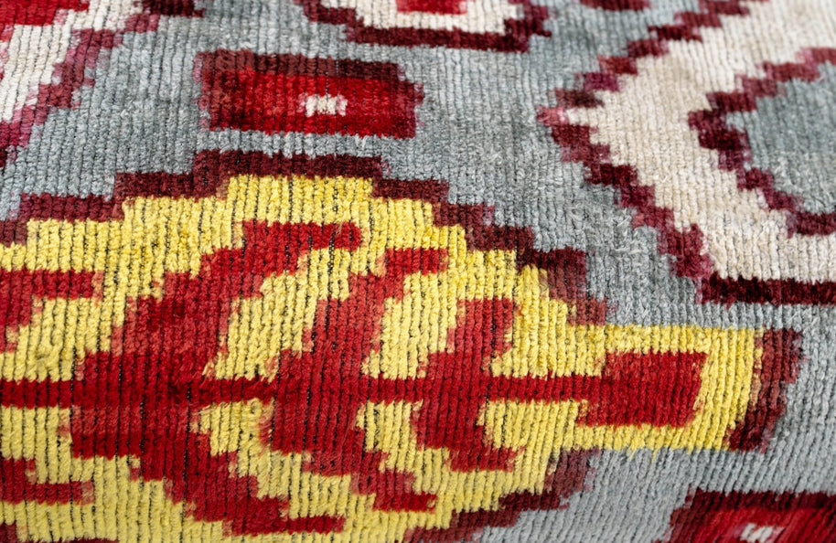 Canvello Handmade Luxury Decorative Pillow Cover & Premium Down Feather Insert Super Soft Velvet Silk Throw Cushion Gray Red Blue 16x24 In