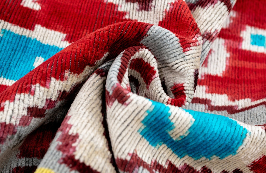 Canvello Handmade Luxury Decorative Pillow Cover & Premium Down Feather Insert Super Soft Velvet Silk Throw Cushion Gray Red Blue 16x24 In