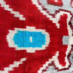 Canvello Handmade Luxury Decorative Pillow Cover & Premium Down Feather Insert Super Soft Velvet Silk Throw Cushion Gray Red Blue 16x24 In