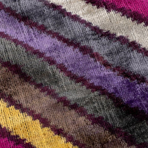 Canvello Handmade Luxury Purple Gray Chervon Decorative Pillow Cover & Premium Down Feather Insert Soft Velvet Silk Throw Cushion 16x24 In