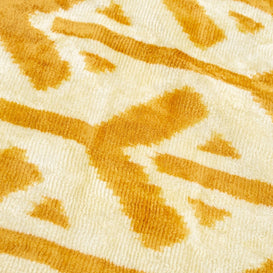Canvello Handmade Tribal Arrow Velvet Throw Pillow In Yellow And Cream - Perfect For Bohemian And Rustic Decor - 16x24 In