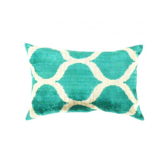 Canvello Handmade Turkish Silk Velvet Ikat Pillow - 16"x24"