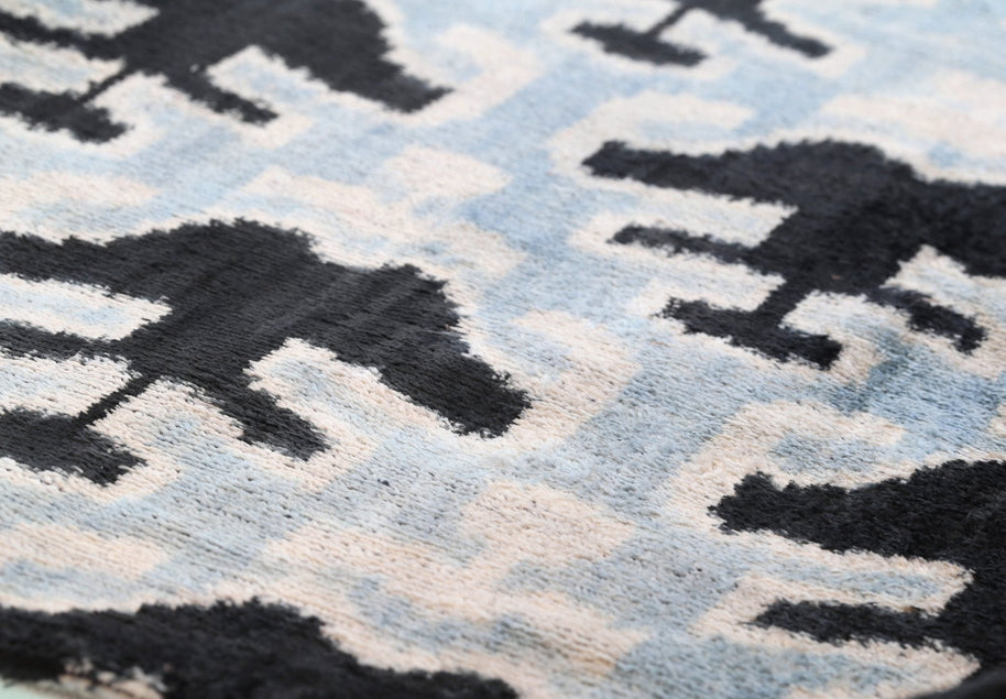 Canvello Handmade Velvet Lumbar Pillow In Gray And Black Ikat Design - High-Quality 16x24 Inch Decorative Accent With Premium Down Feather Insert For Sofas, Couches, And Interior Design