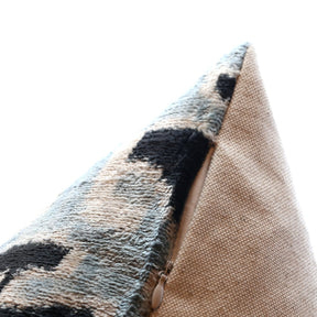 Canvello Handmade Velvet Lumbar Pillow In Gray And Black Ikat Design - High-Quality 16x24 Inch Decorative Accent With Premium Down Feather Insert For Sofas, Couches, And Interior Design