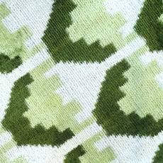 Canvello Handmade Velvet Lumbar Pillow In Green And Cream Ikat Design - High-Quality Decorative Accent With Premium Down Feather Insert