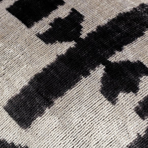 Canvello Luxurious 16x24 Handmade Velvet Silk Pillow With Premium Down Feather Insert -  Black And White Geometric