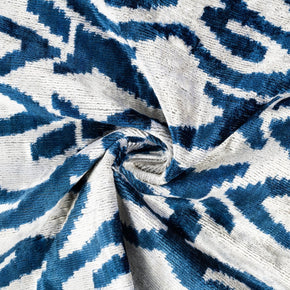 Canvello Luxurious 16x24 Handmade Velvet Silk Pillow With Premium Down Feather Insert -  Blue Geometric