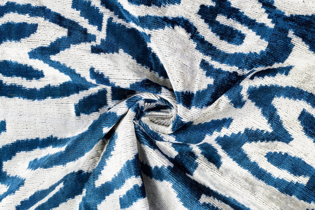 Canvello Luxurious 16x24 Handmade Velvet Silk Pillow With Premium Down Feather Insert -  Blue Geometric