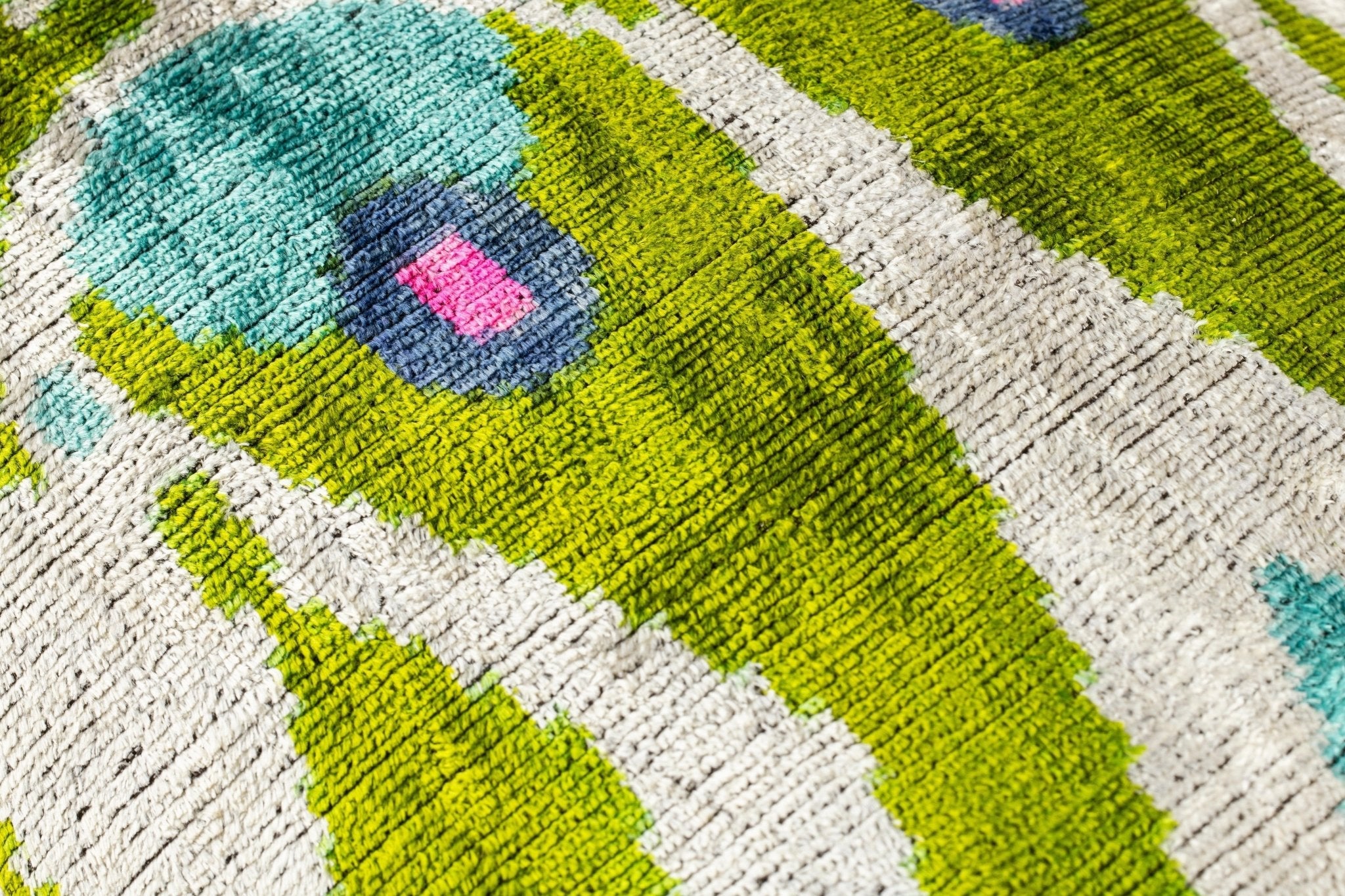 Canvello Luxurious 16x24 Handmade Velvet Silk Pillow With Premium Down Feather Insert - Elegant Green And Blue Patterned Design