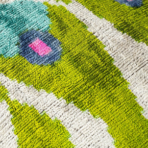 Canvello Luxurious 16x24 Handmade Velvet Silk Pillow With Premium Down Feather Insert - Elegant Green And Blue Patterned Design