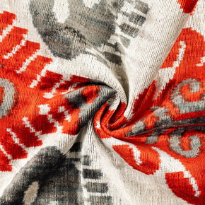 Canvello Luxurious 16x24 Handmade Velvet Silk Pillow With Premium Down Feather Insert -  Gray Orange Geometric