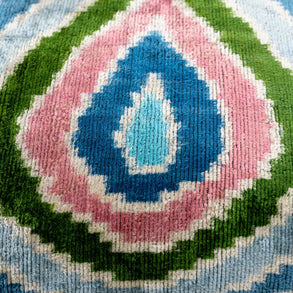 Canvello Luxurious 16x24 Inch Designer Throw Pillow With Down Feather Insert - Artistic Paisley Pattern In Vibrant Colors Pink Blue Green