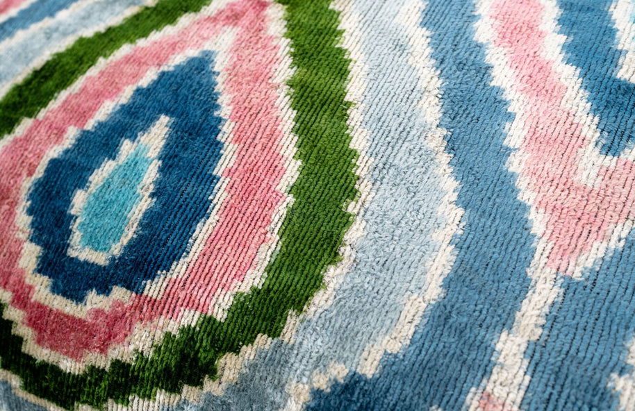 Canvello Luxurious 16x24 Inch Designer Throw Pillow With Down Feather Insert - Artistic Paisley Pattern In Vibrant Colors Pink Blue Green