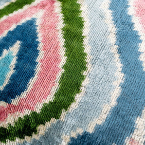 Canvello Luxurious 16x24 Inch Designer Throw Pillow With Down Feather Insert - Artistic Paisley Pattern In Vibrant Colors Pink Blue Green