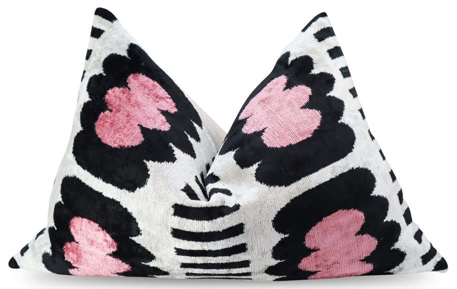 Canvello Luxury Decorative Pink Black White Throw Pillow | 16 X 24 In (40 X 60 Cm)