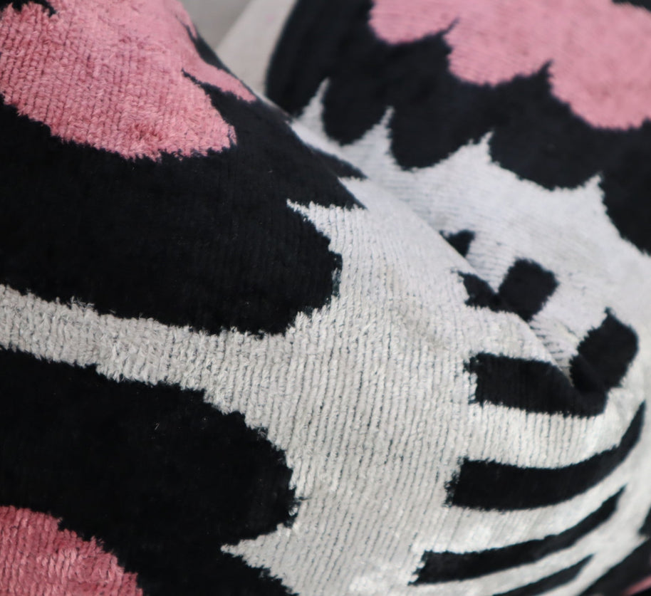 Canvello Luxury Decorative Pink Black White Throw Pillow | 16 X 24 In (40 X 60 Cm)