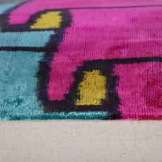 Canvello Multi Color Rainbow Handmade 16x24 Silk Velvet Pillow, Organic Veg Dyed, Down/Feather Filled