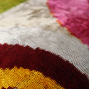 Canvello Multi Color Rainbow Handmade 16x24 Silk Velvet Pillow, Organic Veg Dyed, Down/Feather Filled