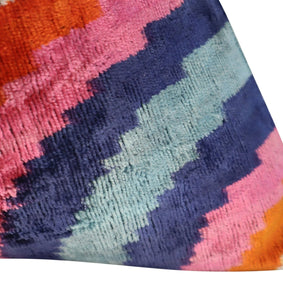 Canvello Multi Color Rainbow Handmade 16x24 Silk Velvet Pillow, Organic Veg Dyed, Down/Feather Filled