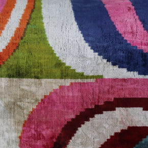 Canvello Multi Color Rainbow Handmade 16x24 Silk Velvet Pillow, Organic Veg Dyed, Down/Feather Filled
