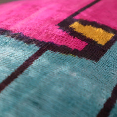 Canvello Multi Color Rainbow Handmade 16x24 Silk Velvet Pillow, Organic Veg Dyed, Down/Feather Filled